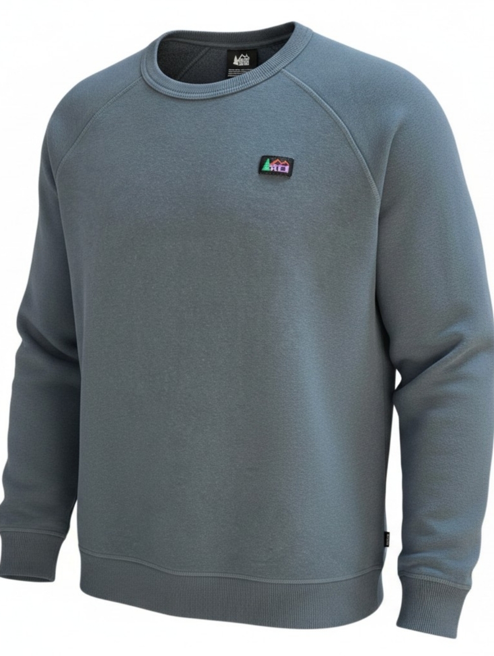 REI Co-op Mountain Star Patch Crew Sweatshirt Mens XXXL Blue Fleece Pullover 3XL